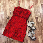Load image into Gallery viewer, Spaghetti Straps Short Sequins Bridesmaid Dresses
