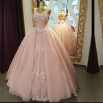 Afbeelding in Gallery-weergave laden, Spaghetti Straps V Neck Pink Tulle Wedding Dresses Ball Gowns 2017
