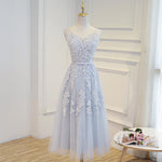 Load image into Gallery viewer, Elegant Lace Appliques Tea Length Bridesmaid Party Dresses
