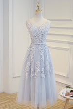 Load image into Gallery viewer, Elegant Lace Appliques Tea Length Bridesmaid Party Dresses
