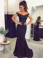 Load image into Gallery viewer, navy-blue-mermaid-dress
