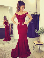 Load image into Gallery viewer, Mermaid V-neck Evening Dresses Lace Off Shoulder Prom Gowns
