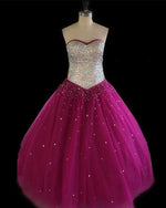 Cargar imagen en el visor de la galería, Ball Gowns Quinceanera Dresses Crystal Beaded Sweetheart Bodice Corset
