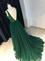 Cargar imagen en el visor de la galería, Emerald-Green-Evening-Dress
