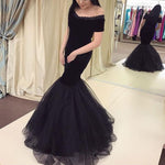 Load image into Gallery viewer, Tulle Mermaid Evening Dresses Off The Shoulder

