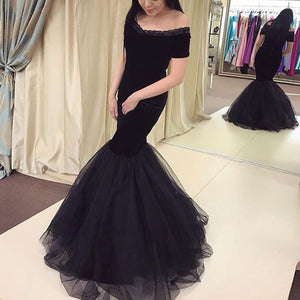 Tulle Mermaid Evening Dresses Off The Shoulder