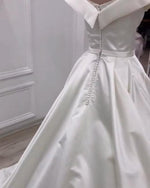 Load image into Gallery viewer, Elegant Satin Wedding Dress Button Back
