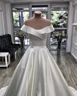 Load image into Gallery viewer, Satin Wedding Dress Off Shoulder
