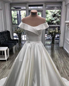 Satin Wedding Dress Off Shoulder