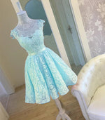 Cargar imagen en el visor de la galería, Elegant Lace Backless Prom Homecoming Dresses Short Party Gowns
