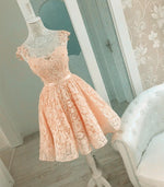 Cargar imagen en el visor de la galería, Elegant Lace Backless Prom Homecoming Dresses Short Party Gowns
