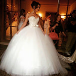 Afbeelding in Gallery-weergave laden, Bling Bling Sequin Beaded Sweetheart Bow Sashes Tulle Ball Gown Wedding Dresses
