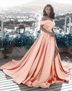 Coral-Prom-Dresses-Long-Satin-Evening-Gowns-2019