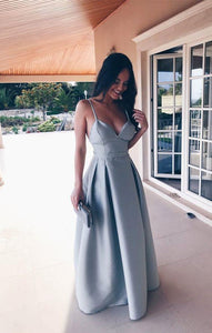 Spaghetti Straps Sweetheart Long Satin Floor Length Bridesmaid Dresses