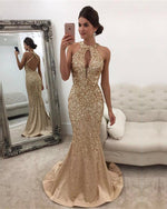 Load image into Gallery viewer, Champagne-Mermaid-Evening-Dresses
