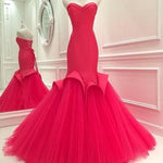 Load image into Gallery viewer, Long Satin Corset Sweetheart Mermaid Dress With Tulle Skirt
