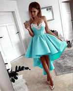 Load image into Gallery viewer, Gorgeous Lace Embroidery Sweetheart A Line High Low Prom Dresses 2018
