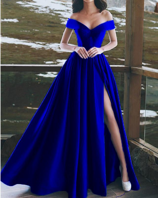 Royal-Blue-Prom-Dresses-V-neck-Satin-Gowns-Long-Formal-Party-Dresses