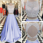 Load image into Gallery viewer, elegant sequins and beaded prom dresses ball gowns two piece
