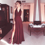 Load image into Gallery viewer, Halter Long Chiffon Bridesmaid Dresses With Split
