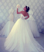 Load image into Gallery viewer, Romantic Lace Pearl Sweetheart Corset Tulle Wedding Dress 2019
