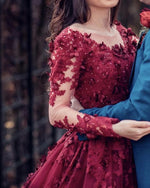 Load image into Gallery viewer, Lace Embroidery Long Sleeves Princess Ball Gowns Wedding Dresses
