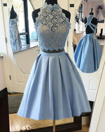 Cargar imagen en el visor de la galería, Light-Blue-Homecoming-Dresses
