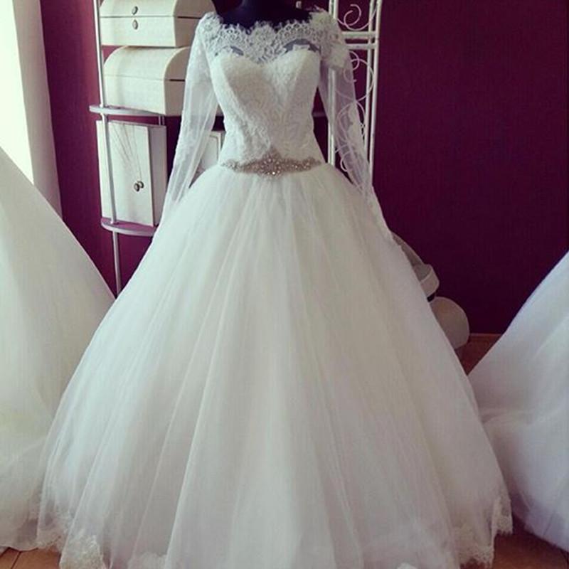 Lace Long Sleeves Vintage Wedding Dresses Princess 2022