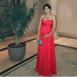 Load image into Gallery viewer, Ruched Sweetheart Long Chiffon Empire Bridesmaid Dresses For Maternity Women

