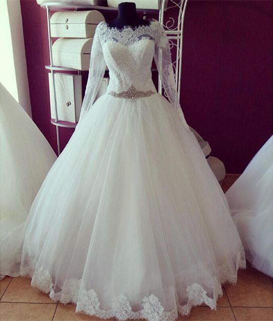Lace Long Sleeves Vintage Wedding Dresses Princess 2022