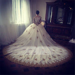Load image into Gallery viewer, Gold-Embroidery-Wedding-Dresses
