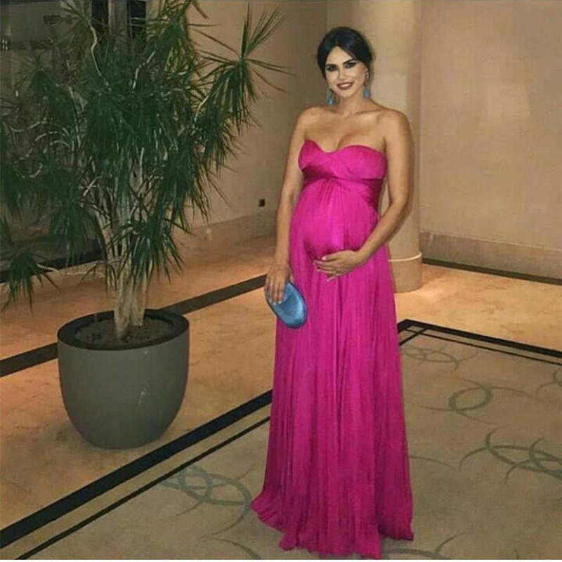 Ruched Sweetheart Long Chiffon Empire Bridesmaid Dresses For Maternity Women