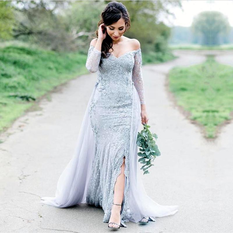 Silver-Prom-Dresses-2019-Lace-Sleeves-Evening-Gowns