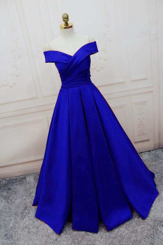 long satin off the shoulder prom evening dresses ball gowns