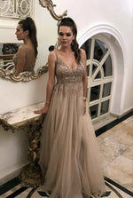 Load image into Gallery viewer, Long-Tulle-Evening-Gowns-Lace-Appliques-Prom-Dresses-2019
