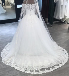 Off-Shoulder-Bridal-Dresses-Puffy-Wedding-Dresses-Romantic