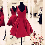 Load image into Gallery viewer, Cute A Line V Neck Homecoming Dresses Short Satin Prom Gowns
