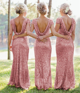 Modern Style Glitter Sequins Bridesmaid Dresses Mermaid Formal Gowns