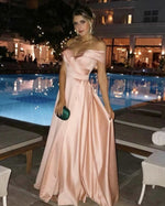 Load image into Gallery viewer, Long-Satin-Pink-Prom-Dresses-2019

