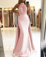 Load image into Gallery viewer, Elegant Halter Lace Mermaid Prom Dresses
