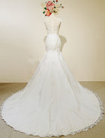 Load image into Gallery viewer, vintage cap sleeves lace mermaid wedding dresses 2017
