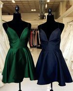 Cargar imagen en el visor de la galería, Cute-Plunge-V-neck-Prom-Dresses-Short-Cocktail-Party-Dress

