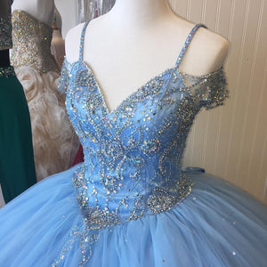 Off The Shoulder Crystal Beaded Ball Gowns Quinceanera Dresses