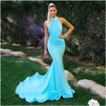 Load image into Gallery viewer, Sexy Long Jersey Halter Evening Dresses Mermaid
