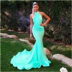 Load image into Gallery viewer, Sexy Long Jersey Halter Evening Dresses Mermaid
