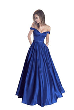 Afbeelding in Gallery-weergave laden, Sexy V Neck Long Prom Dresses Ball Gowns Off The Shoulder
