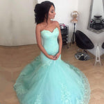 Load image into Gallery viewer, Elegant Lace Appliques Sweetheart Tulle Mermaid Evening Dresses

