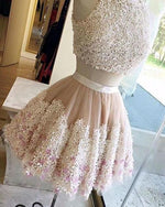 Load image into Gallery viewer, Lace-Homecoming-Dresses-Short-Graduation-Dresses
