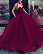 Load image into Gallery viewer, Ball-Gowns-Prom-Dresses-Burgundy-Quinceanera-Dress
