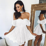 Load image into Gallery viewer, Short A-line Ruffle Sleeves Lace Homecoming Dresses For Graduation Party

